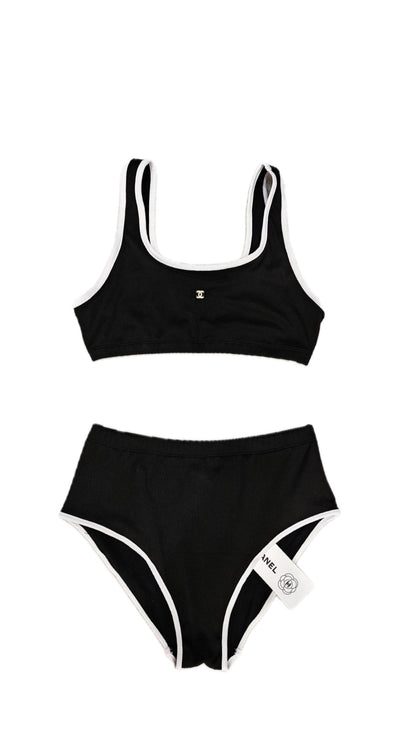 BLACK FULL COVERAGE BIKINI SET